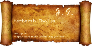 Herberth Ibolya névjegykártya